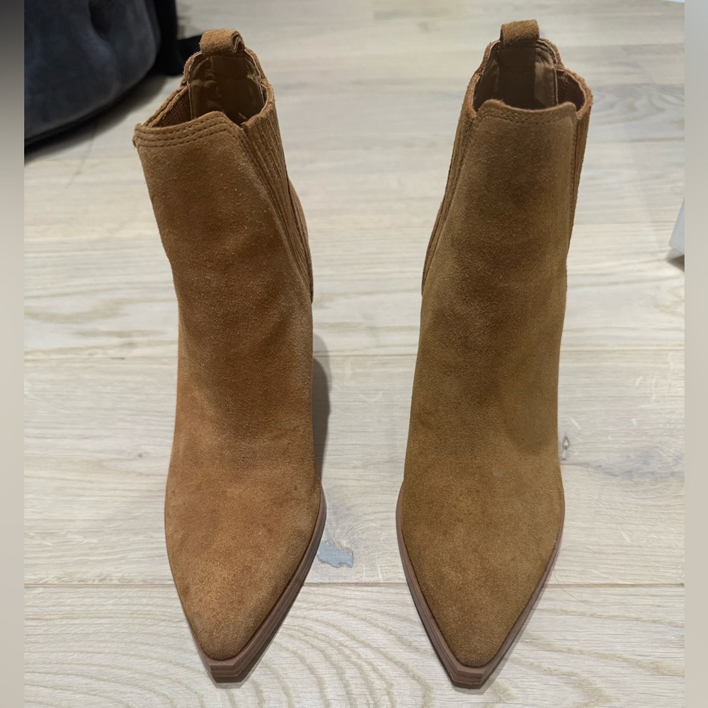 Marc Fisher Suede Tan Boots With 3 In Block Heel,… - image 2